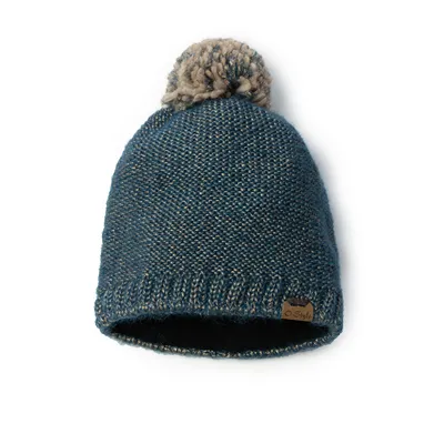 PLETENÁ ČEPICE S BAMBULÍ DESTINY modro-béžová