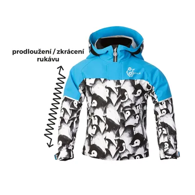 DTSKÁ ROSTOUCÍ ZIMNÍ  BUNDA ICE II tisk/modrá