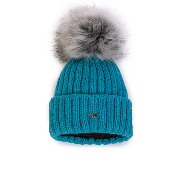 PLETENÁ ČEPICE KYRA tyrkysová 53-56 cm