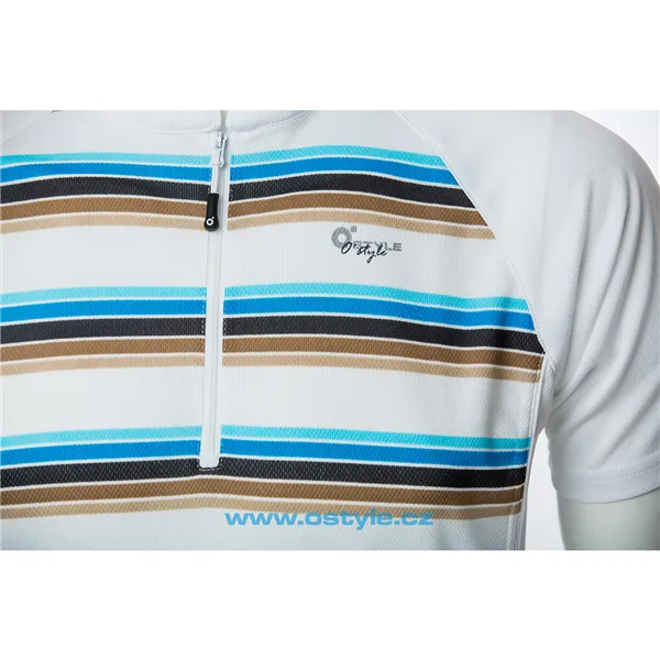 PÁNSKÝ CYKLISTICKÝ DRES bílý s pruhy